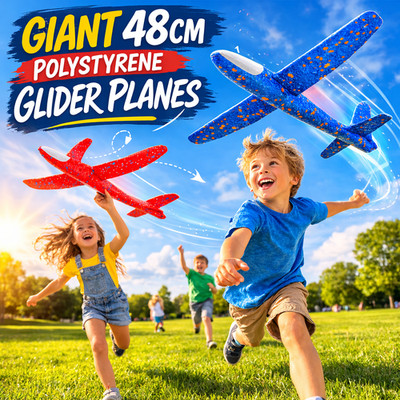 Riesen Stuntflugzeug Schaumstoffgleiter Hand geworfen 48cm Flugzeug Spielzeug Garten Strand Spiel