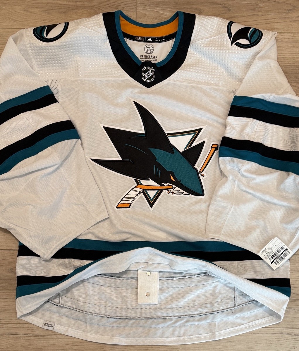 NEW Adidas MiC San Jose Sharks Primegreen Road Team Issue GOALIE