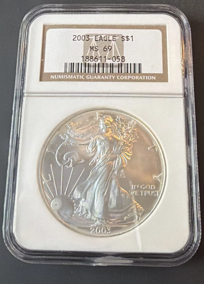 ANACS Certified American Eagle MS 69 Silver Bullion Coins for sale