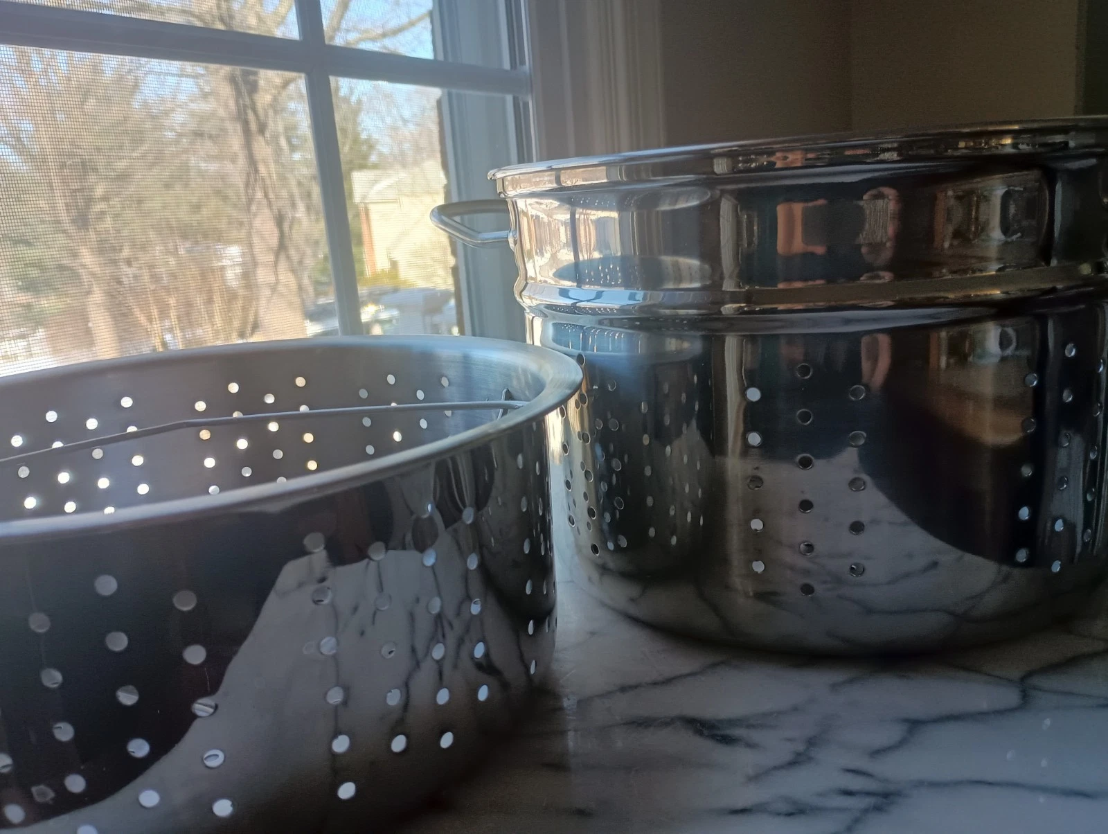 NEW The Palm Cookware Stainless Steel Stockpot Steamer Insert 2 piece set no box