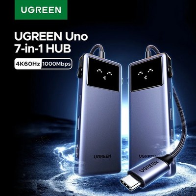 UGREEN Uno USB Type-C HUB 7-in-1 4K60Hz HDMI PD100W RJ45 For Laptop Macbook iPad