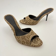 Gucci | Authentic T. Morsetto Jacquard Beige Ebony Stiletto Mules Unworn (37.5)