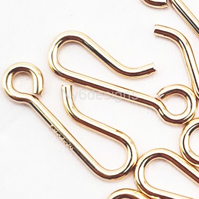 14k Gold Filled 14.25mm Hook Clasp 18 Gauge 5 Pcs Jewelry Supplies for DIY