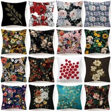 Cushion COVER Flowers Home Decor Abstract Decorative Pillow Case 18x18"