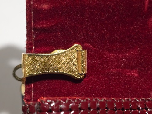 Vintage Glomesh Bag Burgundy + Card Holder Beautiful Condition 1960s/70s? - Picture 6 of 24
