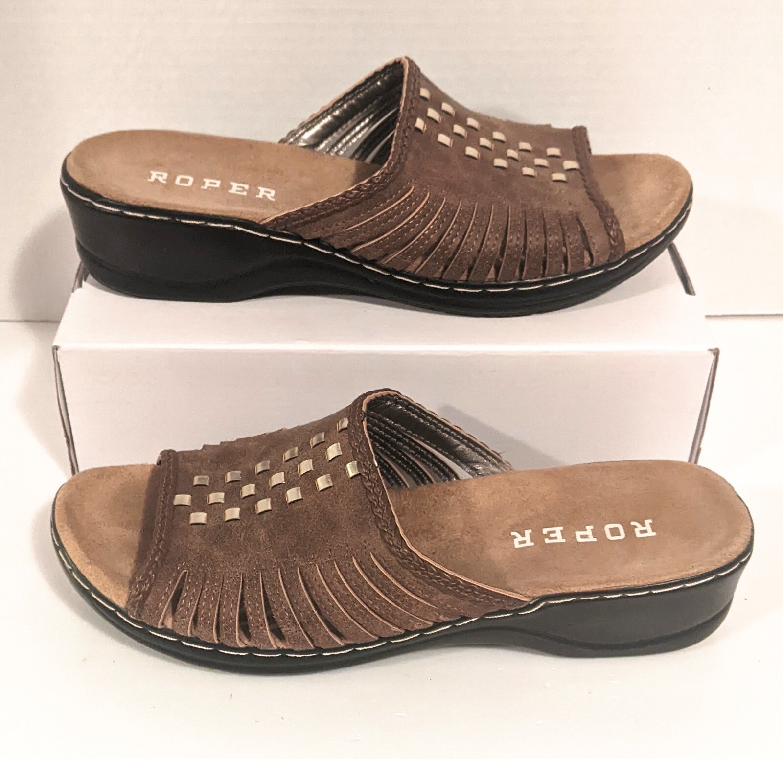 Roper Sandals Slide Women's Sz 11 Brown Suede | eBay