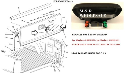 Mopar door lock rod clips (1 pr) 68-72 B Body 70-74 E Body 4658677 4658676 TG-04 - Picture 12 of 16