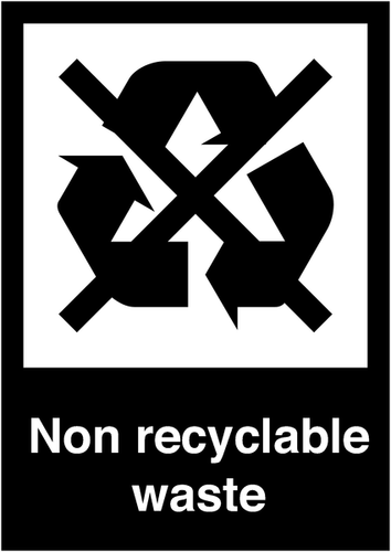 Non Recyclable Waste Recycling Recycle WRAP Sign Adhesive Sticker 160mm x 125mm - Picture 2 of 2