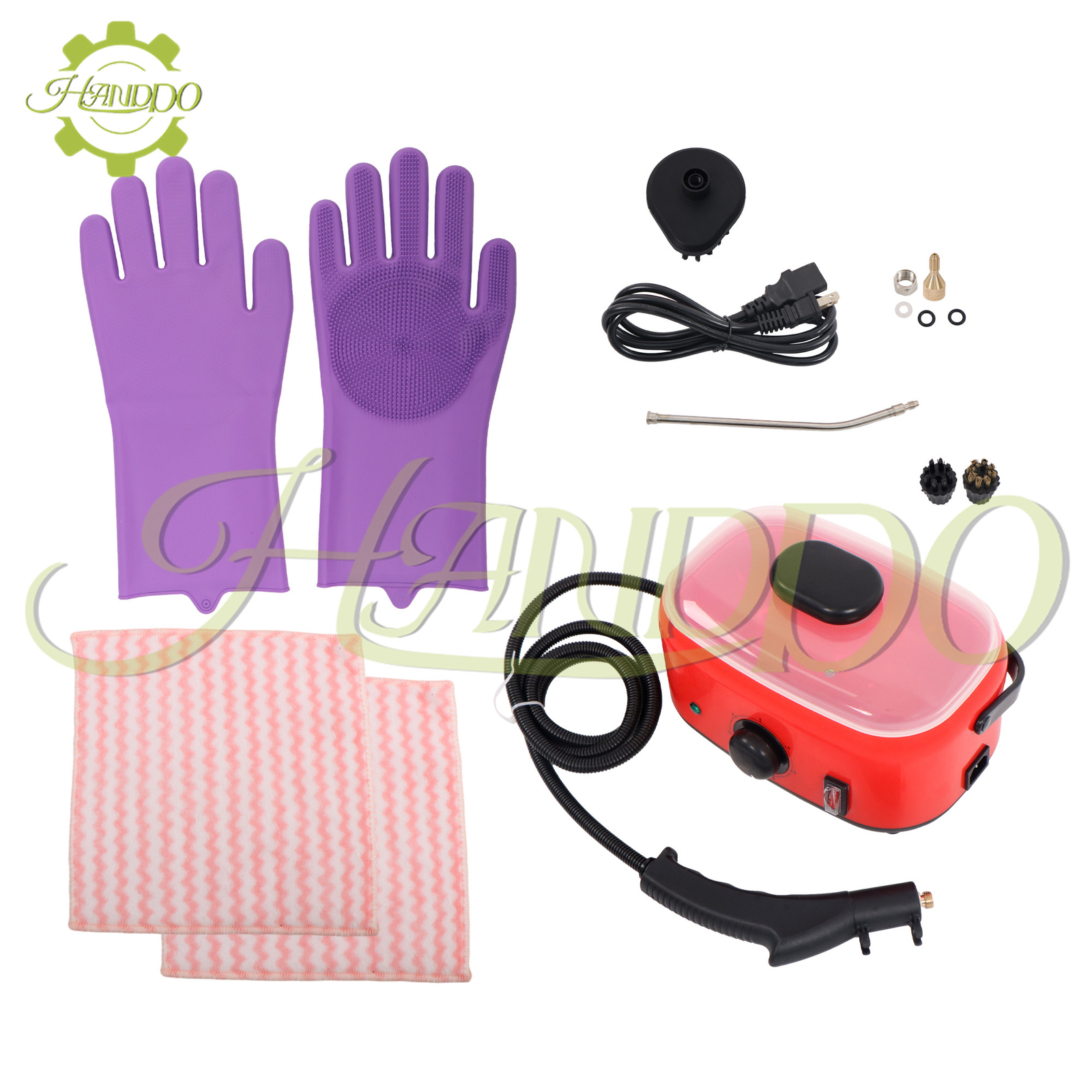 2500w 1500ml 110V High Pressure Steam Cleaner Machine Portable (Red)