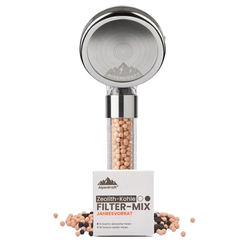 AlpenKraft ZugSpitze Duschkopf Premium wassersparend Hochdruck Filtersteine Neu