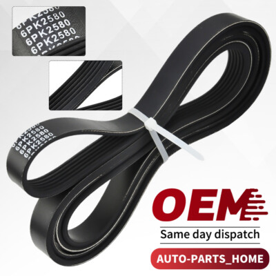 EPDM Serpentine Belt 6PK2580 Fit 07-15 Chrysler Dodge Hyundai Jeep 2.0L 2.4L
