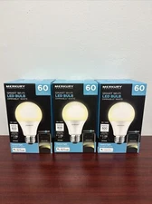Merkury Innovations Smart WIFI LED Bulb 60Watt 800 Brightness 3 Pack NEW