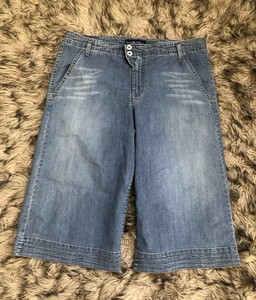 wide leg denim capri pants