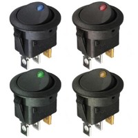 4 Stk 12V Auto Kfz Boot 12V Runde Wippenschalter Led Beleuchtet Wippschalter