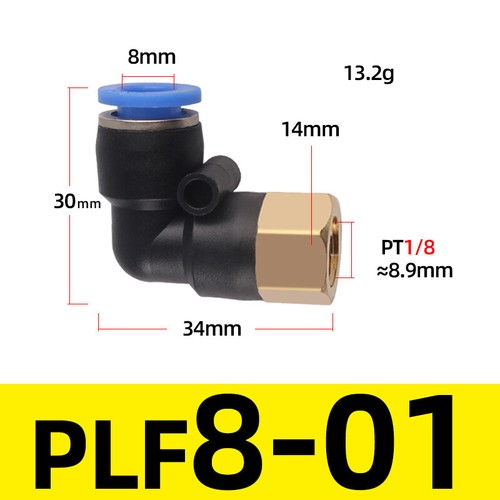 Pneumatic Push In Fitting Air Water Pipe Connectors Hydraulic Push Fit 4/6~16 mm - Picture 204 of 254