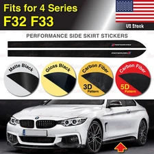 Performance Side Skirt Stickers Vinyl Decal Trim Stripe for BMW F32 F33 4 Series