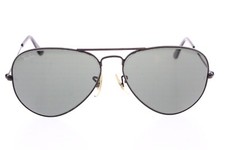 VINTAGE B L RAY BAN USA CHROME BLACK DRIVING BLACK AVIATOR SUNGLASSES 58/14 MM