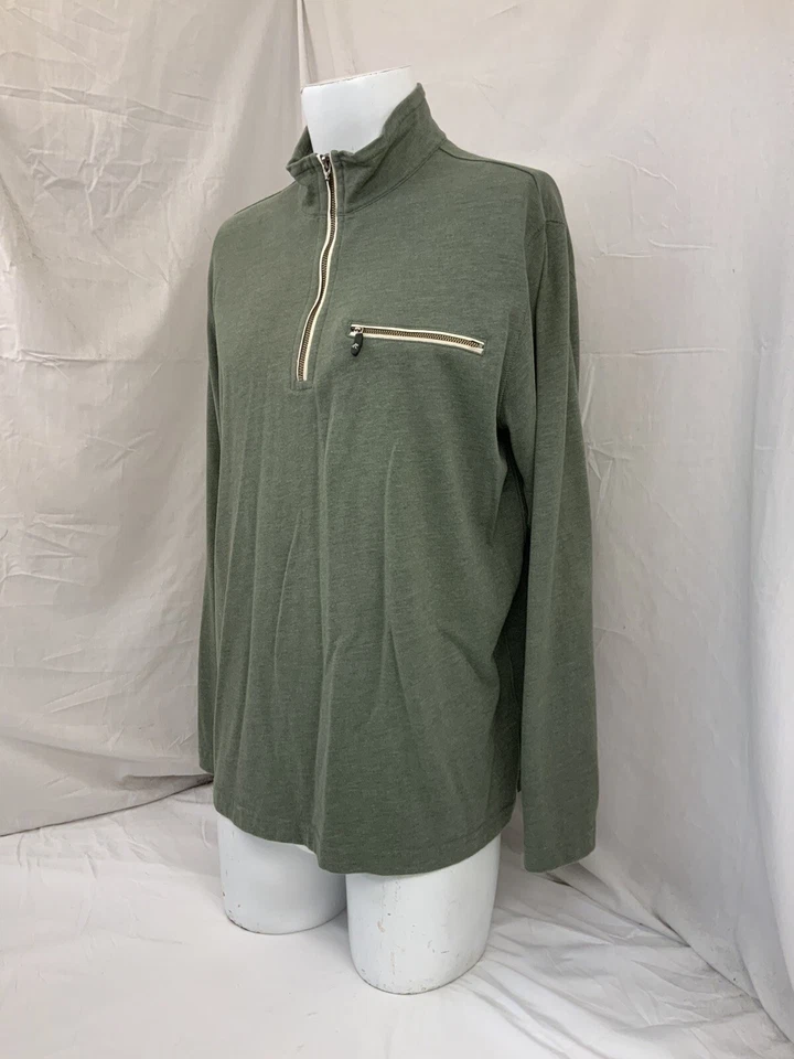 Pullover Orvis L Verde 1/4 Cremallera 100% Algodón Hecho en Perú Como Nuevo YGI Q1-471 Foto 4 de 4
