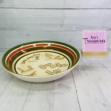 Everyday Entertaining PENNE ROTINI Handpainted Stripe Ceramic Pasta Serving Bowl