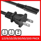 Lot of Standard AC Power Cord Cable 2 Slot Figure 8 Cord 3FT 5FT 10FT IEC C7