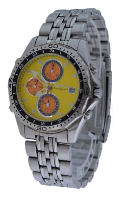 オッシー様　2-17,4-37,7-98 Rare Men's Seiko Alarm Chronograph 1998 Nagono Olympics Yellow