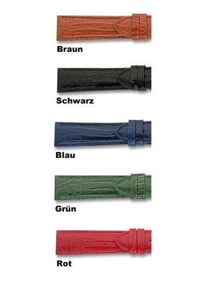 QUALITÄTS FALTSCHLIESSENUHRBAND EIDECHSENPRÄGUNG EICHMÜLLER 14, 16, 18, 20 mm