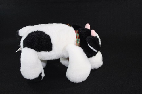 Unipak Plush Cow Stuffed Animal Soft Lovey Farm Toy 15" Black White Cow Bell - Picture 5 of 7
