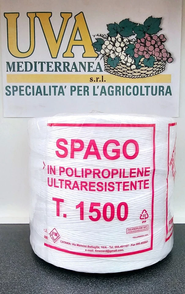 FILATI MERIDIONALI SPAGO AGRICOLO/IMBALLAGGIO IN POLIPROPILENE BIANCO TITOLO 1500 KG 2