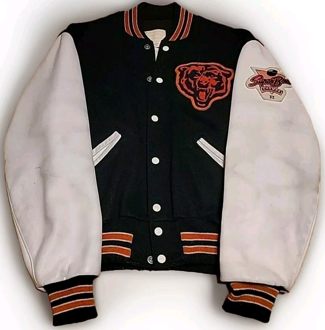 DeLONG 80s Chicago Bears 1985 Super Bowl XX Varsity Jacket DeLONG 80s Chicago Bears 1985 Super Bowl XX Varsity Jacket