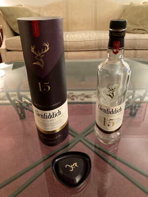 Glenfiddich Single Malt Whiskey Solera 15 Year 750ml Bottle (Empty) With Case