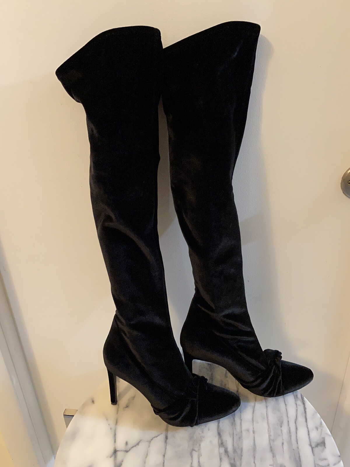 Giuseppe Zanotti Black Velvet Knee High 