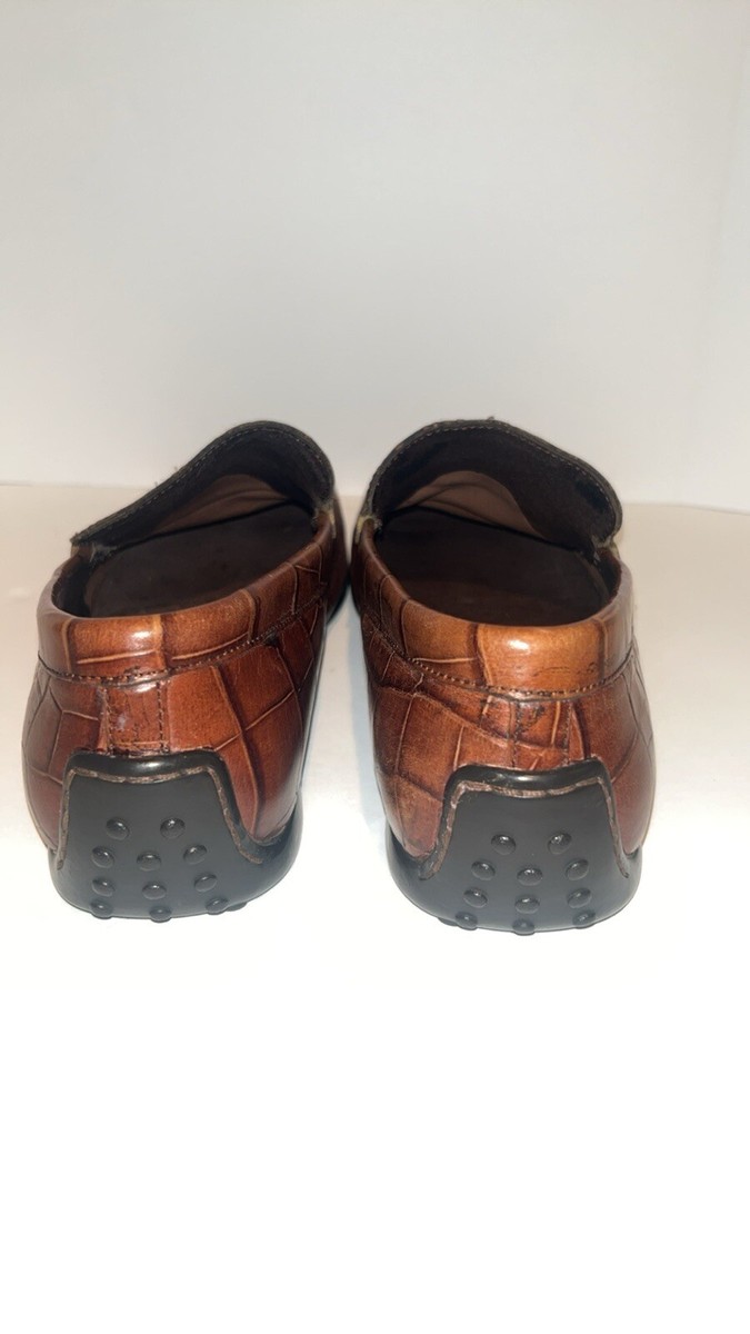 BORN CROWN- Mens Dark Brown Loafer Shoes Crocodile Size 8/41  display picture 3