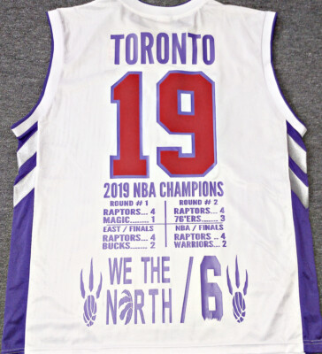 TORONTO RAPTORS COMMEMORATIVE 2019 NBA CHAMPIONS REEBOK XXL JERSEY