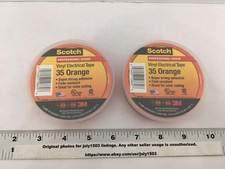  2 NEW Rolls 3M Scotch 35 Electrical Tape - ORANGE - 3/4" x 66' x 7 mil - USA