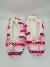 Cozies Women's Sherpa Lined Pink/Purple Fleece Slippers Size: S/M 6-7.5 NWT