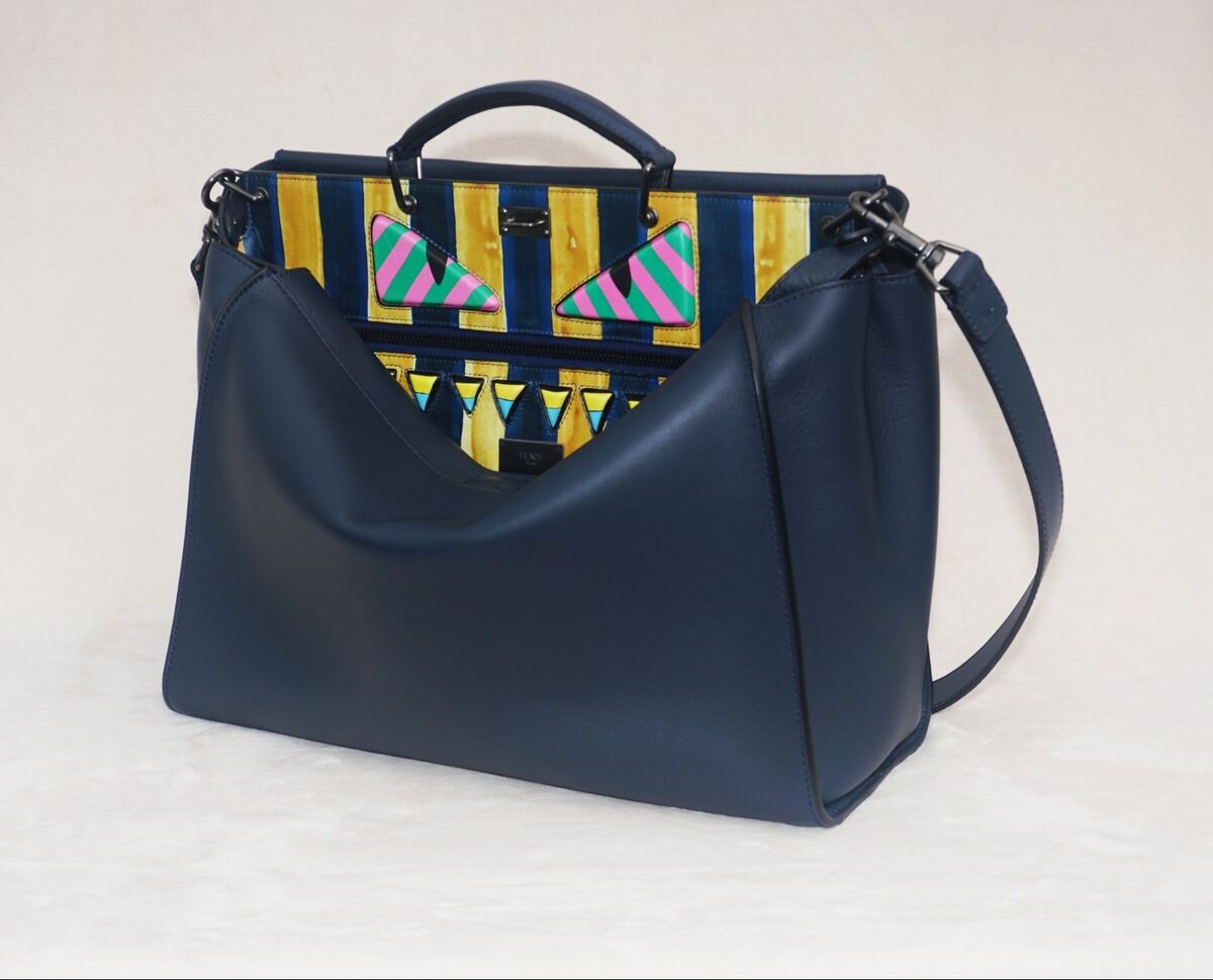 Fendi Men's Monster Eyes Peekaboo Calfskin Leather Bag Fendi Men's Monster Eyes Peekaboo Calfskin Leather Bag
