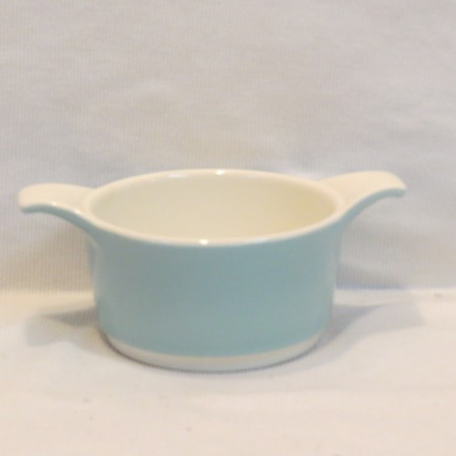 HTF! VTG Homer Laughlin Orbit Gravy Bowl Serving Dish Vista Blue and White MCM - Picture 7 of 11