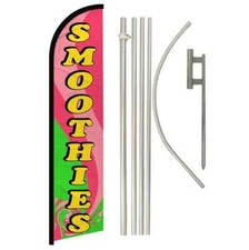 Smoothies Windless Full Curve Advertising Juice Banner Flag Pole Kit
