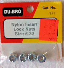 DU-BRO CAT. NO. 171~NIP~Nylon Insert Lock Nuts size 6-32