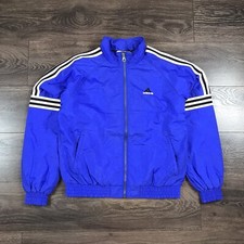 adidas Vintage 90  s Style Fashion Blue Iris Full Zip Windbreaker Jacket Size M