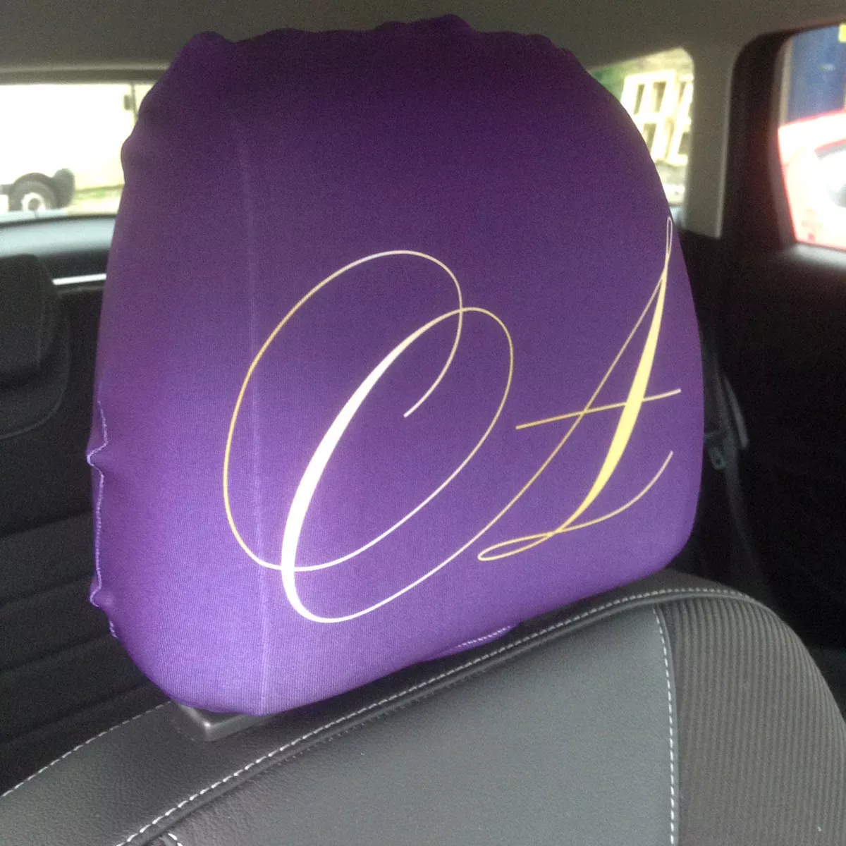 Personalised car on sale headrest covers