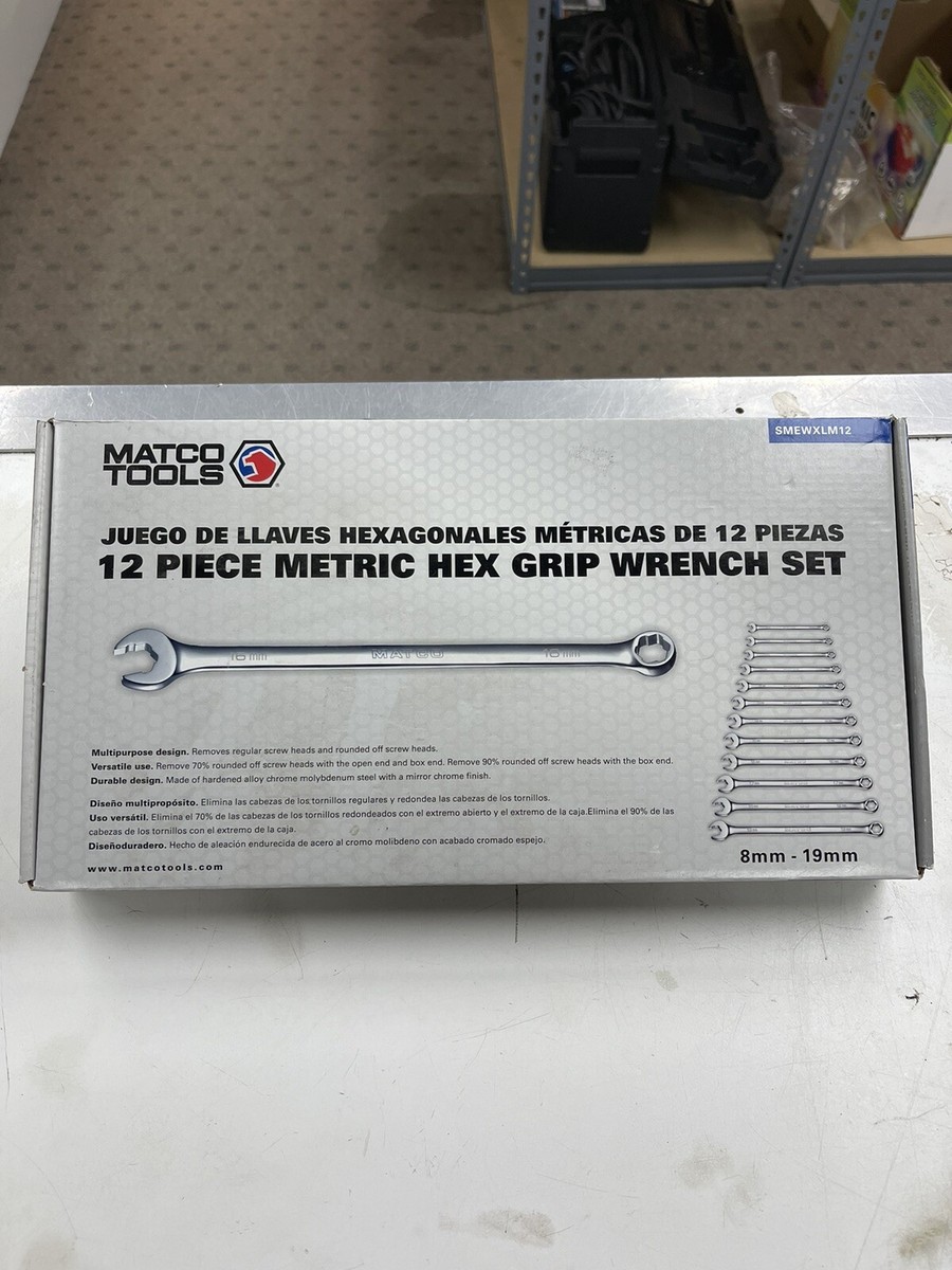 MATCO TOOLS 12 PIECE METRIC HEX GRIP WRENCH SET (SMEWXLM12) 8MM