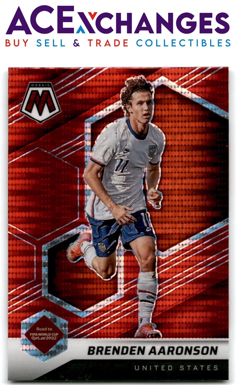 2021-22 Mosaic Road to FIFA World Cup #102 Brenden Aaronson Red Pulsar Prizm