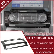 Black Wood Center Audio Switches Panel CD Media Cover Trim For Ford F150 2015-17