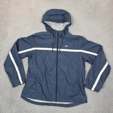 Vintage Nike Mens Windbreaker Jacket Navy Blue White Stripe Hooded Full Zip M