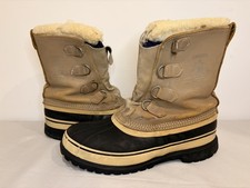 Vintage Sorel Caribou Snow Boots Waterproof Leather Shearling Mens Size 12 Fair