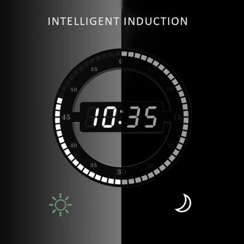 Jumping Seconds Luminous Wall Clock Modern Silent Electronic Clock Office - Picture 10 of 14