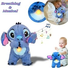 Stitch Baby Sleep Plush Toy - Calm Music Light  Breathing Effect Kids Gift 30CM