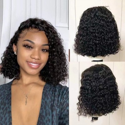 Short Bob Wigs Lace Front Human Hair Wigs For Black Women Curly Wigs With Baby