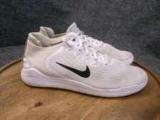 Nike Mens Free RN 2018 White/Black Athletic Running Shoes 942836-100 Size 9 US